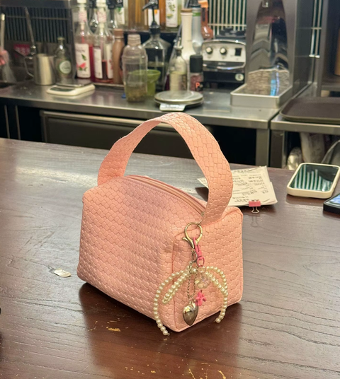 New Woven pattern Handheld makeup toiletry Cosmetics Storage Pouch bag CODE: KAR3754