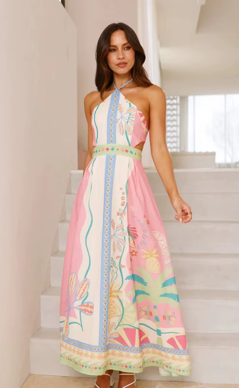 New Halter Sexy Lacing Backless Long Dress CODE: KAR3759