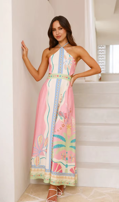 New Halter Sexy Lacing Backless Long Dress CODE: KAR3759