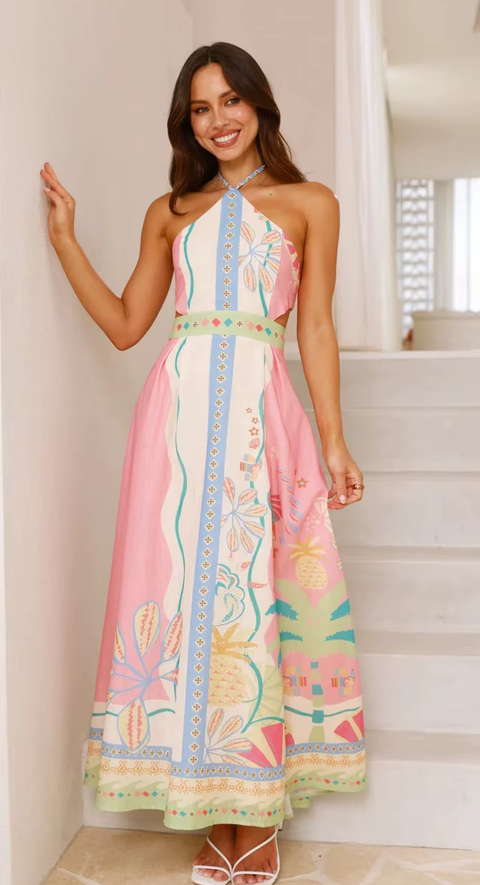 New Halter Sexy Lacing Backless Long Dress CODE: KAR3759