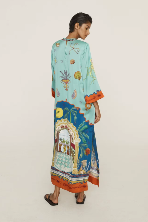 New Print Starry Graphic Long Sleeve Maxi Dress CODE: KAR3760