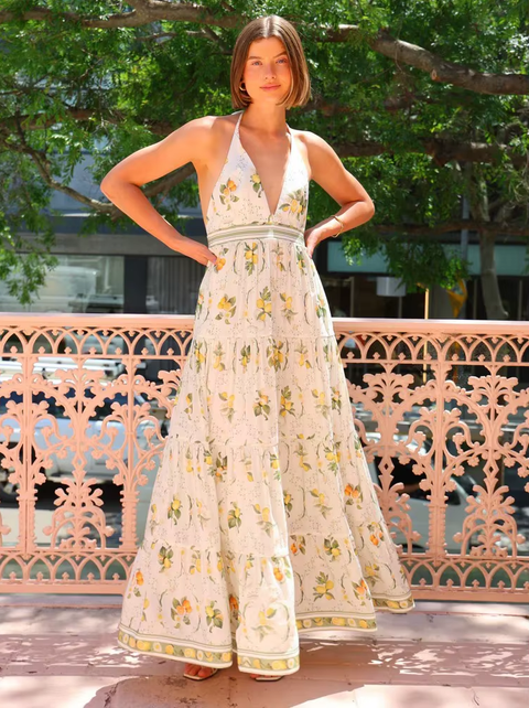 New Summer Long Sleeveless Printed V-neck Dress CODE: KAR3761