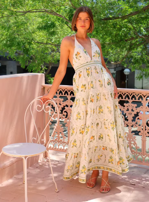 New Summer Long Sleeveless Printed V-neck Dress CODE: KAR3761