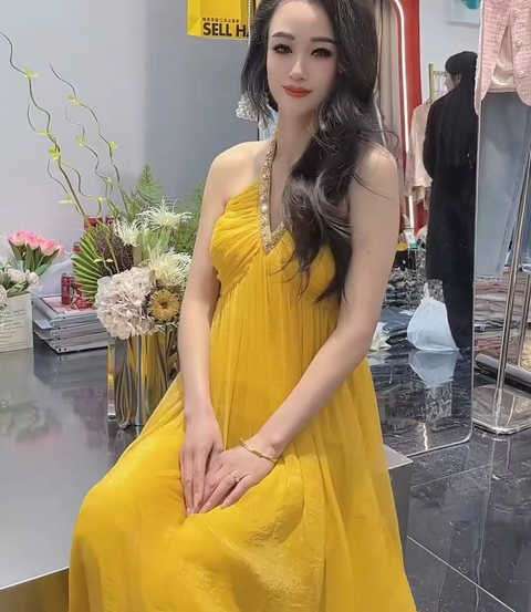 New neck hanging banquet hosting vacation long dress CODE: KAR3766