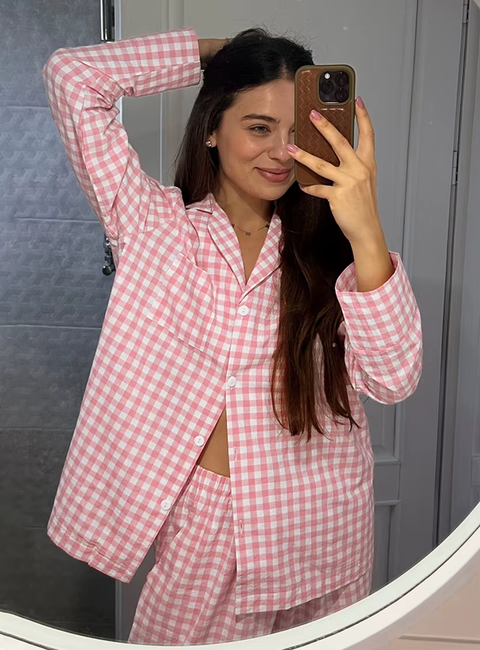 New Loose Long Sleeve Nightgown Turn-Down Collar Sleepwear Pants Casual Pajama Set CODE: KAR3776