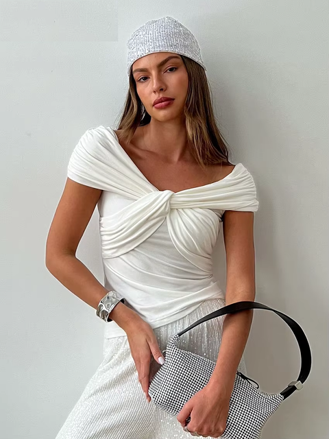 New Sexy V-Neck Short Sleeve Shirt Elegant Slim Chic Top CODE: KAR3777