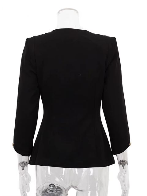 Fashion Square Collar Long Sleeve Shirts Elegant Classic Solid Top CODE: KAR3778