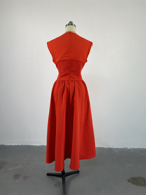 New Short Sleeve Tunic Crop Top and Big Swing Maxi Skirts Dress CODE: KAR3787