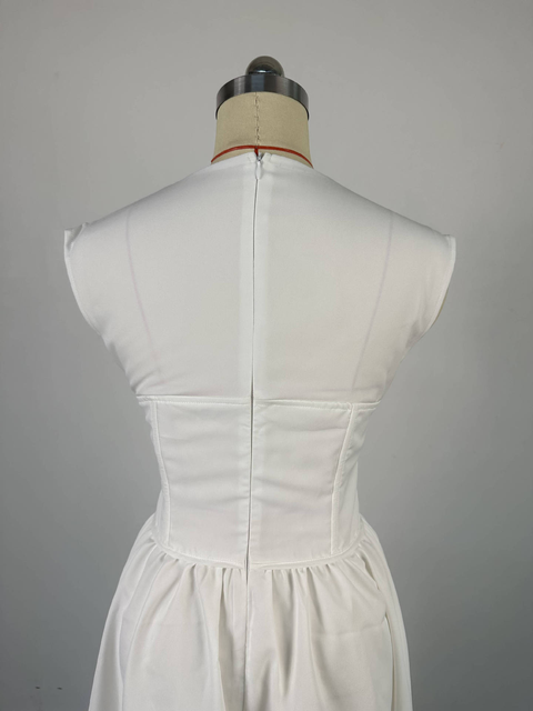 New Short Sleeve Tunic Crop Top and Big Swing Maxi Skirts Dress CODE: KAR3787