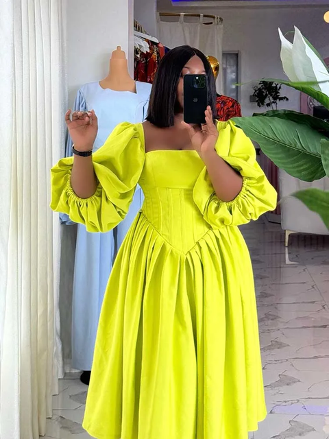 Sexy Sleeves Spring High Waist Elegant Slash Neck Long Dress CODE: KAR3788