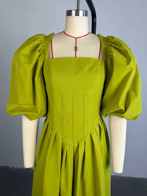 Sexy Sleeves Spring High Waist Elegant Slash Neck Long Dress CODE: KAR3788