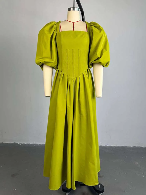 Sexy Sleeves Spring High Waist Elegant Slash Neck Long Dress CODE: KAR3788