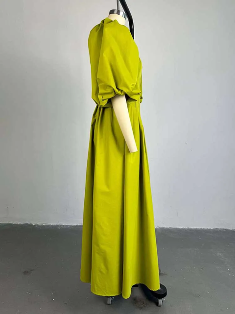 Sexy Sleeves Spring High Waist Elegant Slash Neck Long Dress CODE: KAR3788