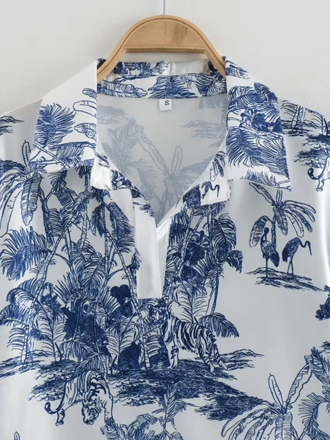 New Fashion Long Sleeve Lapel Shirt Loose High Waisted Pants Set CODE: KAR3792