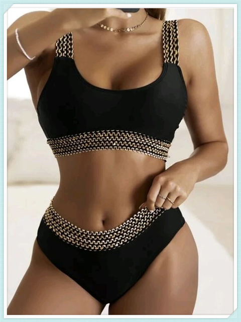 New Sexy High Waist Cut Solid  Padded Bathing Two Piece Swimwear CODE: KAR3795