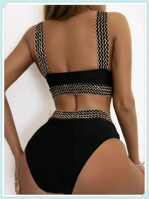 New Sexy High Waist Cut Solid  Padded Bathing Two Piece Swimwear CODE: KAR3795