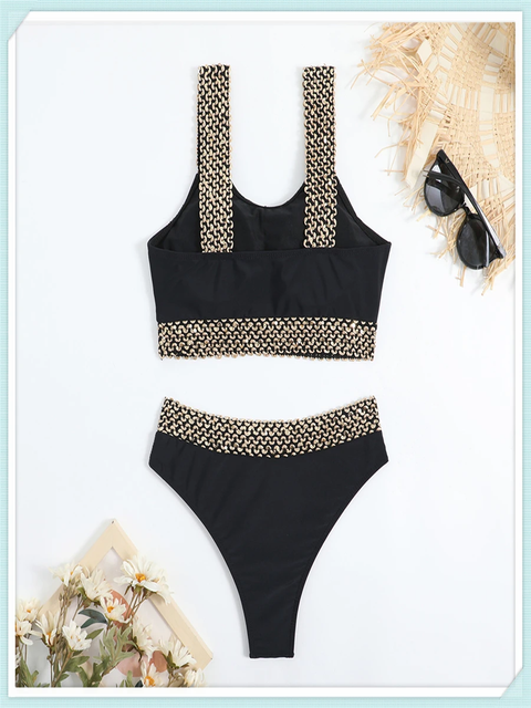 New Sexy High Waist Cut Solid  Padded Bathing Two Piece Swimwear CODE: KAR3795
