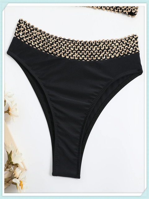 New Sexy High Waist Cut Solid  Padded Bathing Two Piece Swimwear CODE: KAR3795