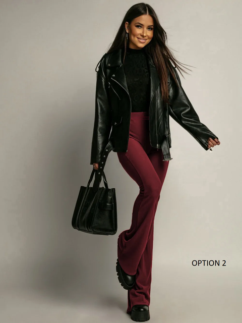 New Fashionable Casual High Waisted Solid Color Loose Fitting Pants CODE: KAR3797