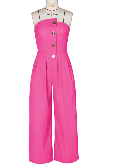 New Chic Button Details Palazzo Jumpsuit CODE: KAR3802
