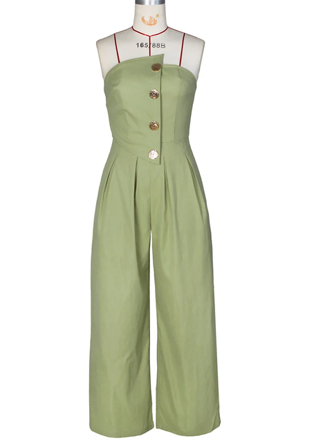 New Chic Button Details Palazzo Jumpsuit CODE: KAR3802