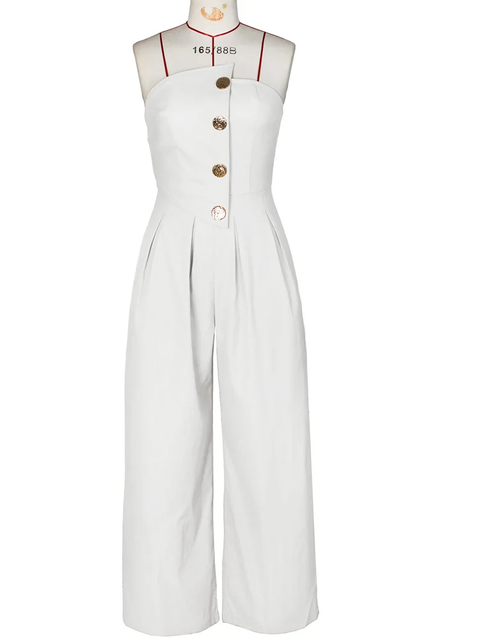 New Chic Button Details Palazzo Jumpsuit CODE: KAR3802