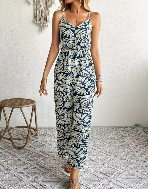 Fashion Casual Short  V-Neck Loose Strapless One-Piece Jumpsuit CODE: KAR3813