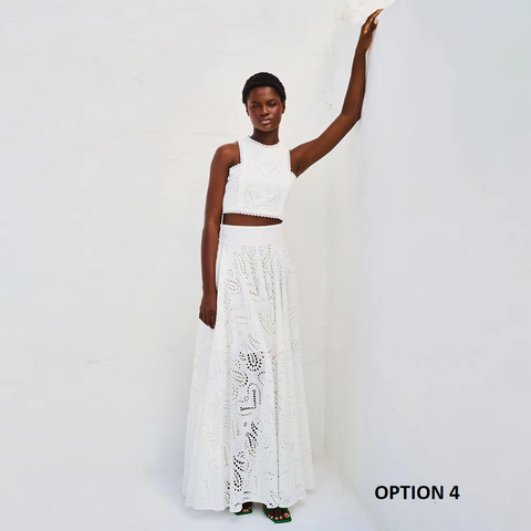 New Casual Sleeveless Top Embroidered Pocket Long Skirts Two-Piece Set CODE: KAR3818