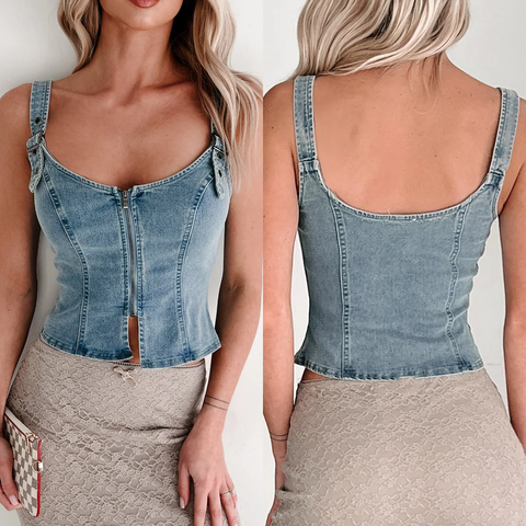 New Fashionable Sleeveless Zippered Halter Top CODE: KAR3820