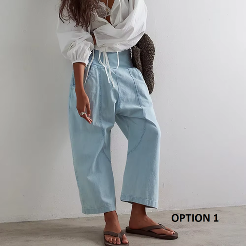 New Mid-waist Straight Nine-point Pants CODE: KAR3828