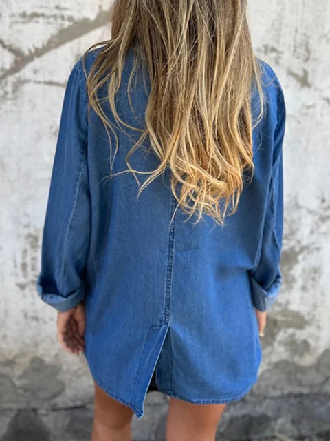 New Long Sleeve Button Down Jean Jacket Fall Coat CODE: KAR3830