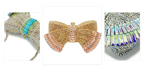 New Diamond Bow Metal Handbag CODE: KAR3835