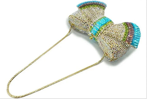 New Diamond Bow Metal Handbag CODE: KAR3835