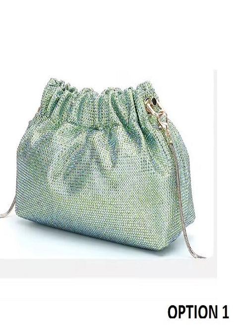 New Diamond Long Chain Crystal Shoulder Handbag CODE: KAR3837