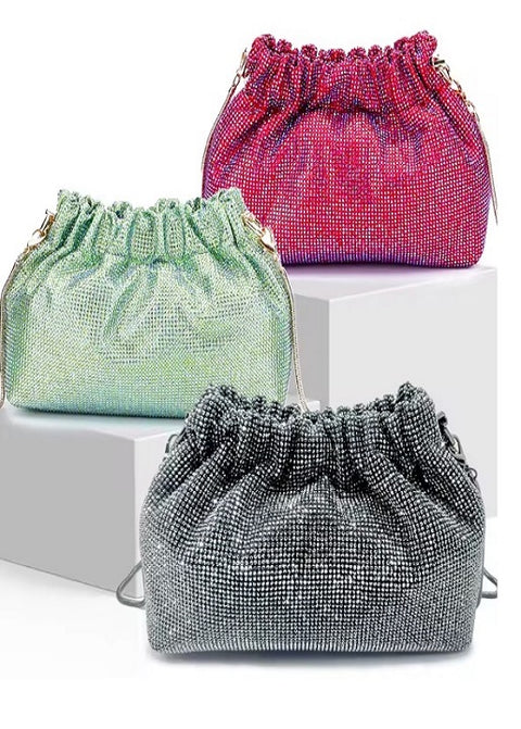 New Diamond Long Chain Crystal Shoulder Handbag CODE: KAR3837