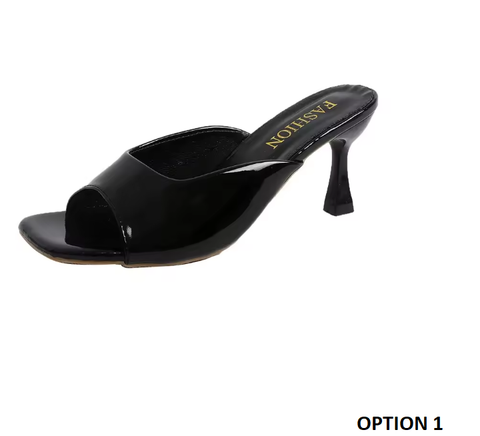 New Patent Leather Heel Sandals CODE: KAR3844