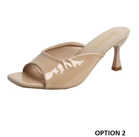 New Patent Leather Heel Sandals CODE: KAR3844