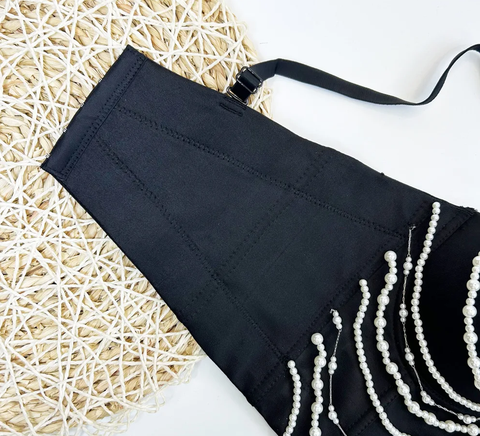 New Diamonds Pearl Chain Crop Top CODE: KAR3845