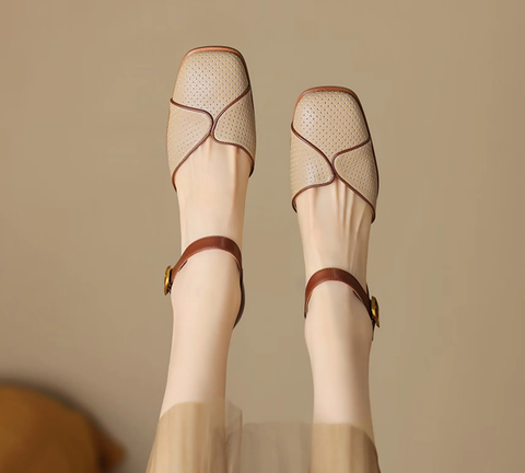 New summer Square Head Hollowed-out Bowhead Sandals CODE: KAR3852