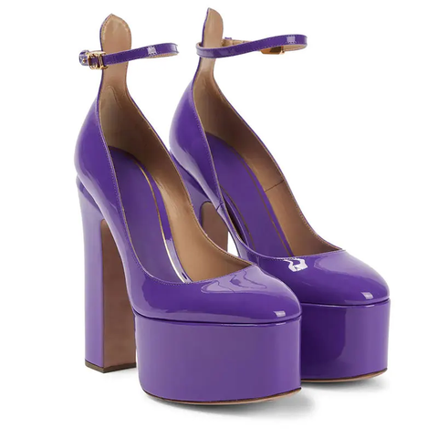 New Super Patent Pumps Round Toe High Heels CODE: KAR3855