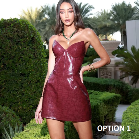 New Summer Sexy Waist Curvy Strapless Short Dress CODE: KAR3856