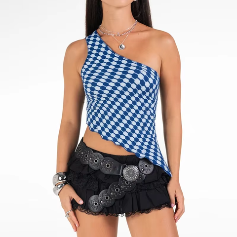 New Fashionable Design Small Cuffed Sleeveless Crossbody Top CODE: KAR3857