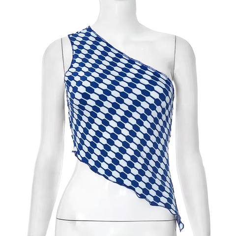 New Fashionable Design Small Cuffed Sleeveless Crossbody Top CODE: KAR3857