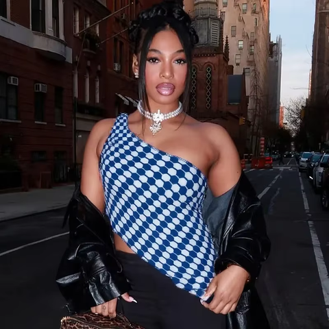 New Fashionable Design Small Cuffed Sleeveless Crossbody Top CODE: KAR3857