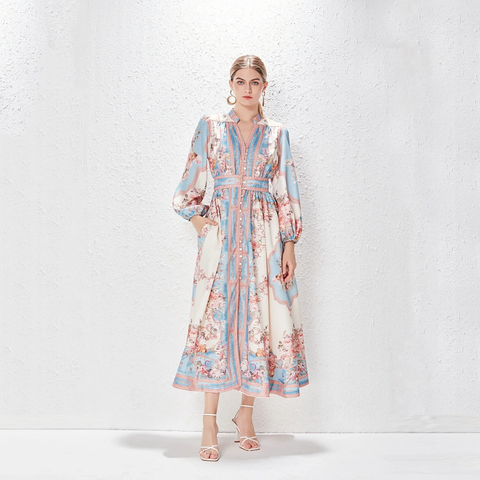 New Style Fashionable Casual Mini Length Single Button Long Dress CODE: KAR3859