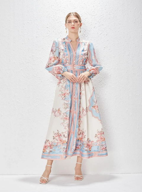 New Style Fashionable Casual Mini Length Single Button Long Dress CODE: KAR3859