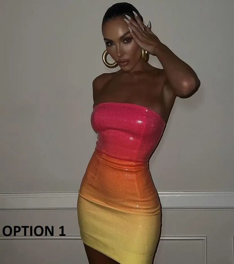 New Elegant Strapless Sequins Tight Fit Mini Dress CODE: KAR3861