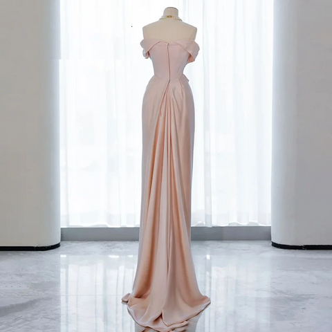 New One Shoulder Simple Satin Off The Party Dress CODE: KAR3864