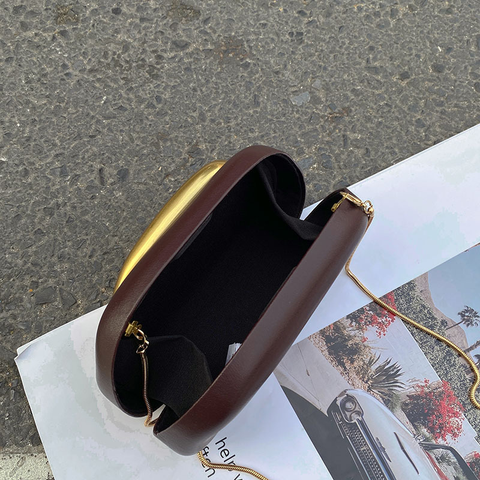 New Gold Closure Box Clutch handbag CODE: KAR3866