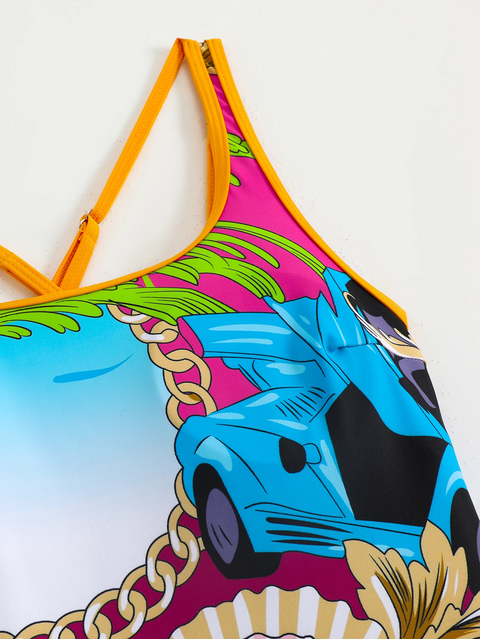 New back cross two-piece swimsuit CODE: KAR3883